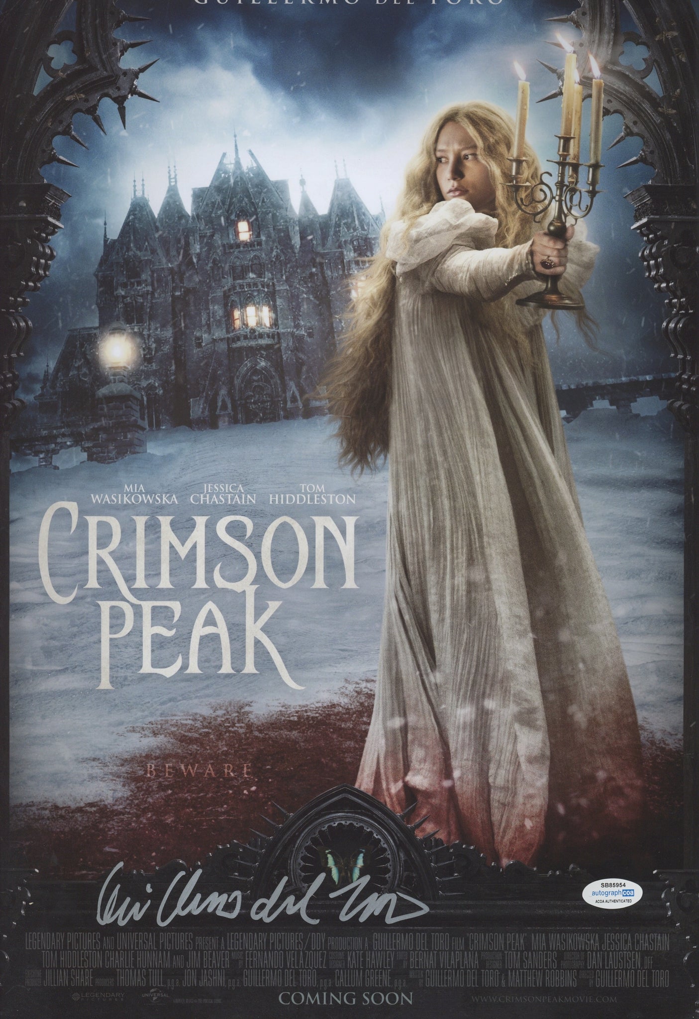 Guillermo Del Toro Crimson Peak Signed Autograph 12x18 ACOA