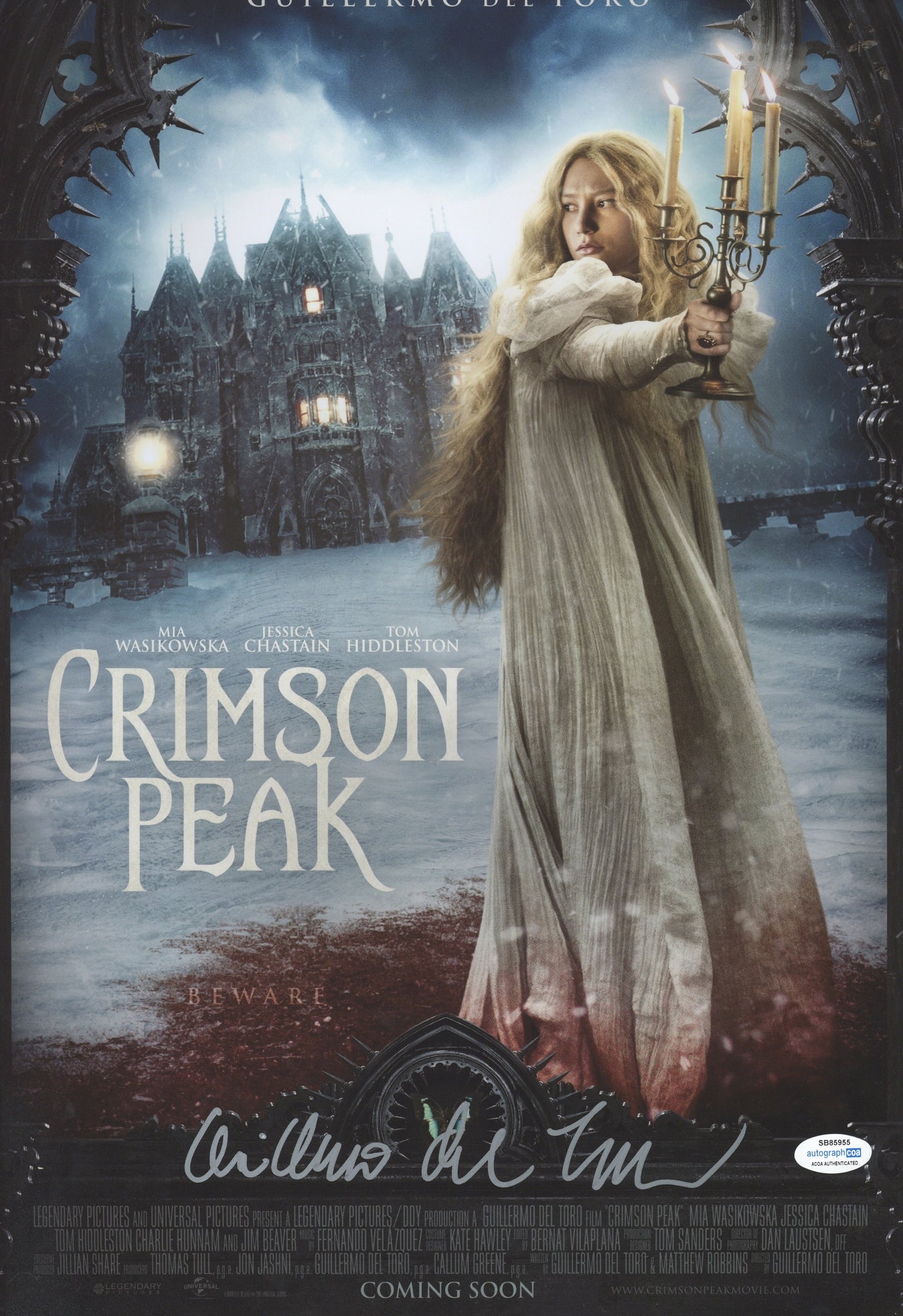 Guillermo Del Toro Crimson Peak Signed Autograph 12x18 ACOA