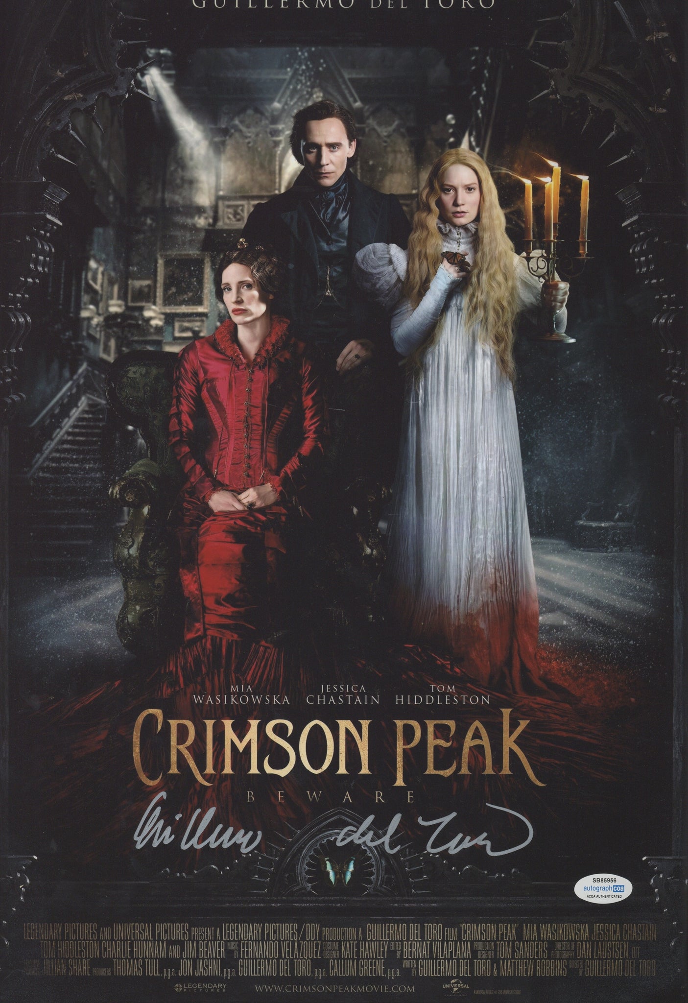 Guillermo Del Toro Crimson Peak Signed Autograph 12x18 ACOA