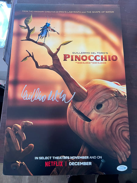 Guillermo Del Toro Pinocchio  Signed Autograph 12x18 ACOA