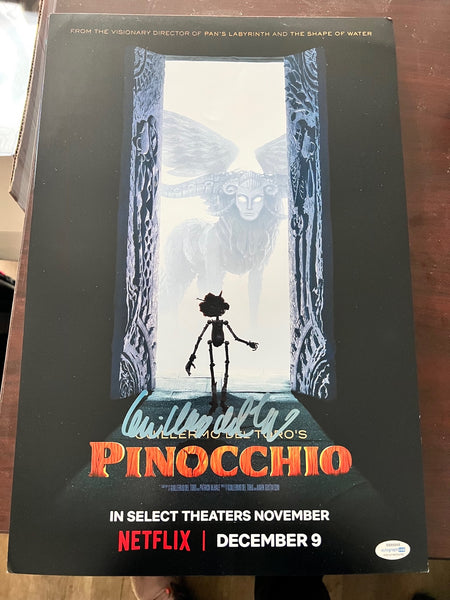 Guillermo Del Toro Pinocchio  Signed Autograph 12x18 ACOA