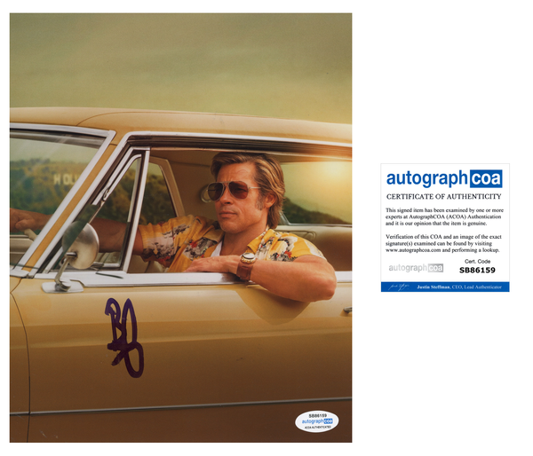 Brad Pitt Once Upon A Time Signed Autograph 8x10 Photo ACOA