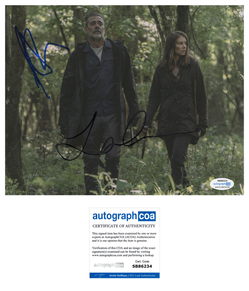 Jeffrey Dean Morgan Lauren Cohan Walking Dead Signed Autograph 8x10 Photo ACOA