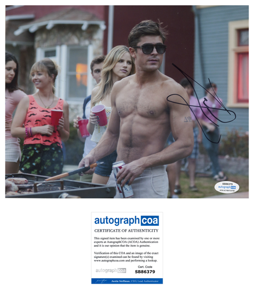 Zac Efron Neighbors Signed Autograph 8x10 Photo ACOA