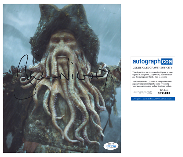 Bill Nighy Pirates of the Caribbean Signed Autograph 8x10 Photo ACOA