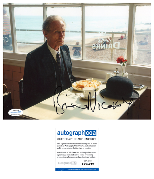 Bill Nighy Living Signed Autograph 8x10 Photo ACOA