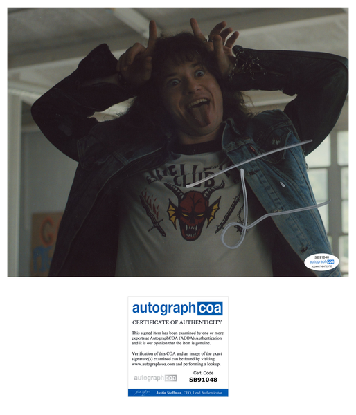 Joseph Quinn Stranger Things Signed Autograph 8x10 Photo ACOA