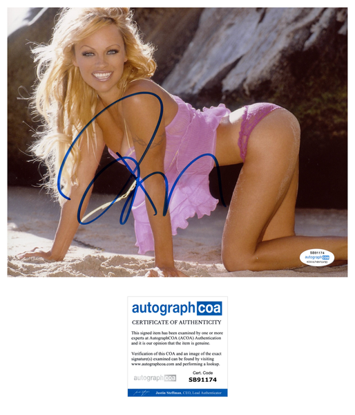 Pamela Anderson Sexy Signed Autograph 8x10 Photo ACOA