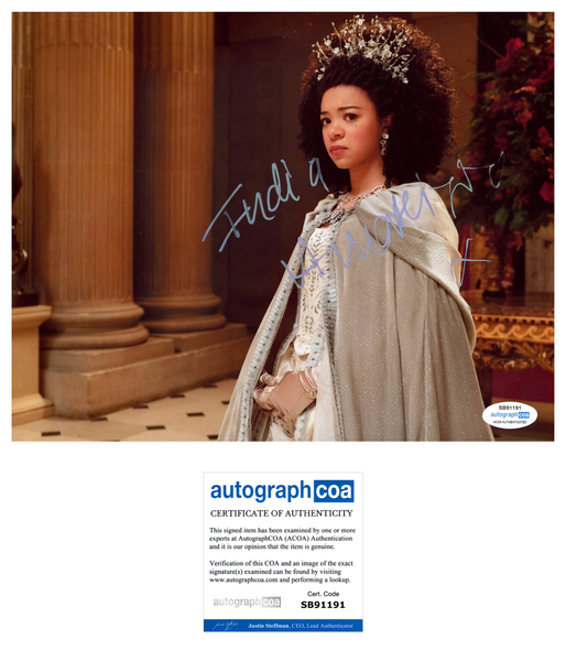 India Ria Amarteifio Bridgerton Queen Charlotte Signed Autograph 8x10 Photo ACOA