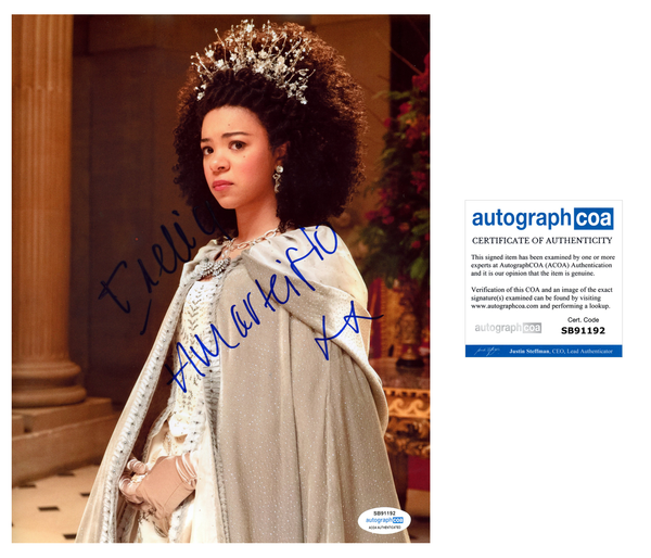 India Ria Amarteifio Bridgerton Queen Charlotte Signed Autograph 8x10 Photo ACOA