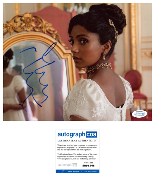 Charithra Chandran Bridgerton Signed Autograph 8x10 Photo ACOA