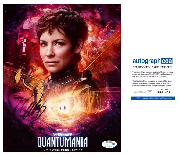Evangeline Lilly Ant Man Signed Autograph 8x10 Photo ACOA