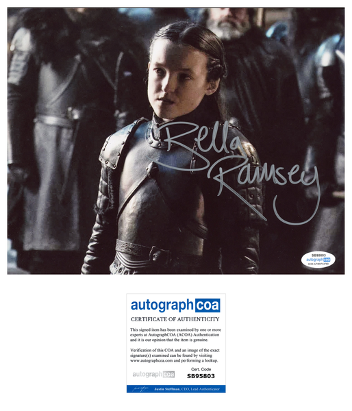 Bella Ramsey Game of Thrones Signed Autograph 8x10 Photo ACOA