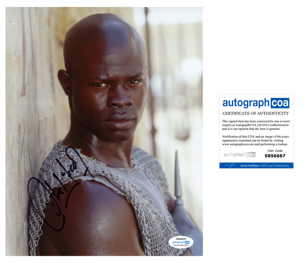 Djimon Hounsou Gladiator Signed Autograph 8x10 Photo ACOA