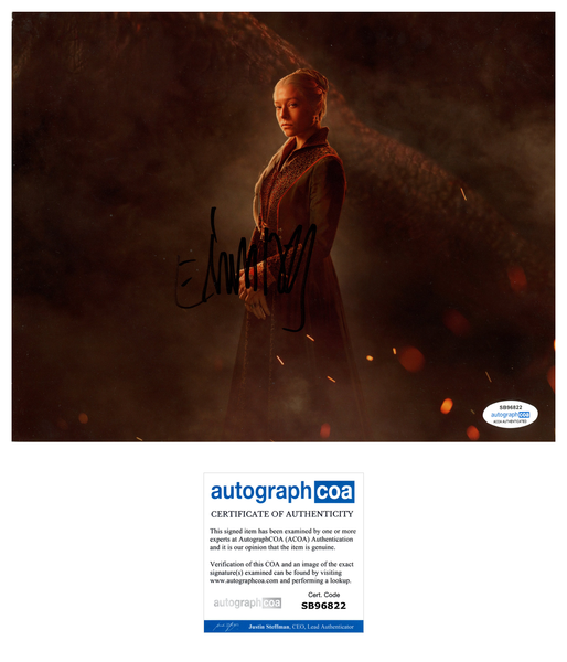 Emma D'Arcy House of the Dragon Signed Autograph 8x10 Photo ACOA