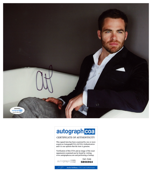 Chris Pine Signed Autograph 8x10 Photo ACOA