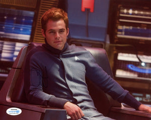 Chris Pine Star Trek Signed Autograph 8x10 Photo ACOA