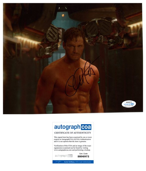Chris Pratt Guardians Signed Autograph 8x10 Photo ACOA