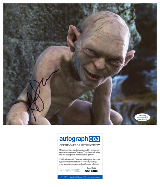 Andy Serkis Lord of the Rings Signed Autograph 8x10 Photo ACOA