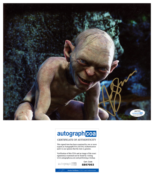 Andy Serkis Lord of the Rings Signed Autograph 8x10 Photo ACOA