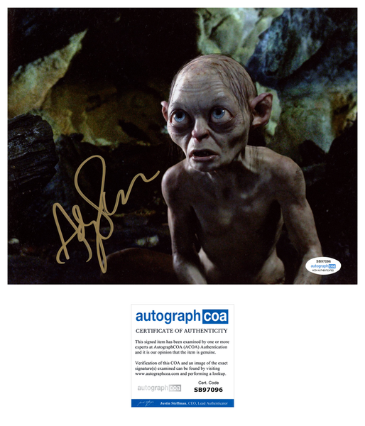 Andy Serkis Lord of the Rings Signed Autograph 8x10 Photo ACOA