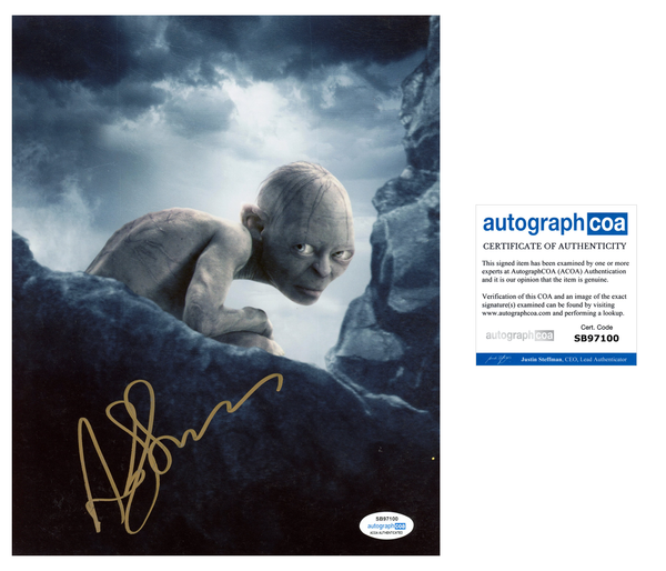 Andy Serkis Lord of the Rings Signed Autograph 8x10 Photo ACOA