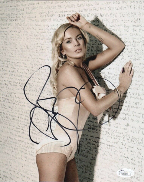 Lindsay Lohan Sexy Signed Autograph 8x10 Photo JSA COA - Outlaw Hobbies Authentic Autographs