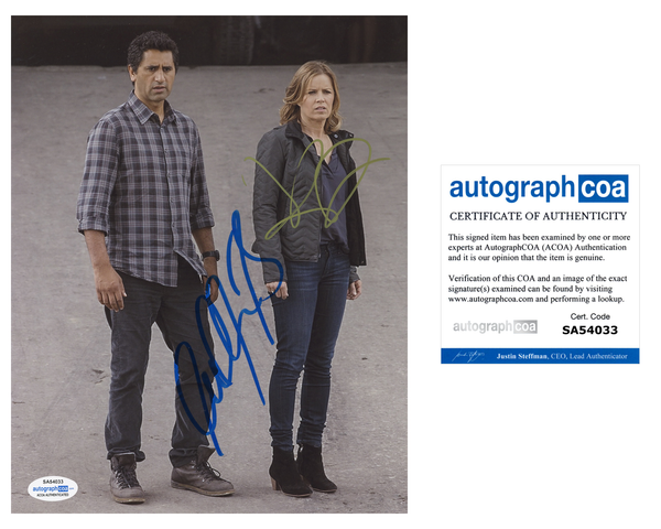 Kim Dickens & Cliff Curtis Fear The Walking Dead Signed Autograph 8x10 Photo ACOA